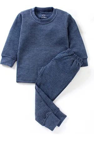 The Boo Boo Club Kids Blue & Black Striped Thermal Set