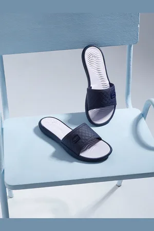 PUMA Women Navy Blue & Lavender Quilt Sliders