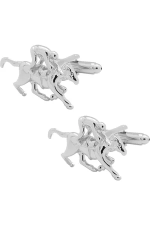 The Tie Hub Silver-Toned Jockey-Shaped Cufflinks