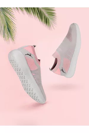 Marc Loire Women Pink & Grey Colourblocked Lightweight Slip-On Sneakers
