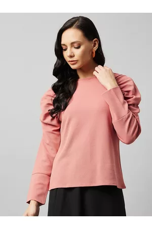 marie claire Women Pink Puff Sleeves Regular Top