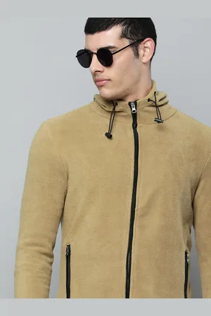 Flying Machine Men Khaki Solid Tailored Jacket