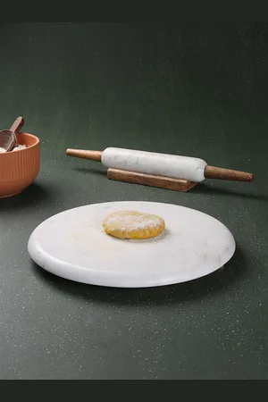 ellementry White Marble Chakla Belan Set
