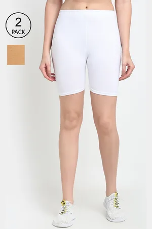 Jinfo Women Pack of 2 White Sports Shorts