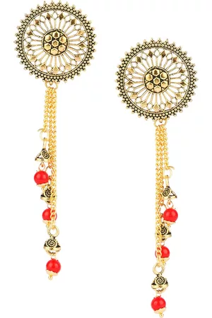DESI COLOUR Gold-Toned Contemporary Drop Earrings