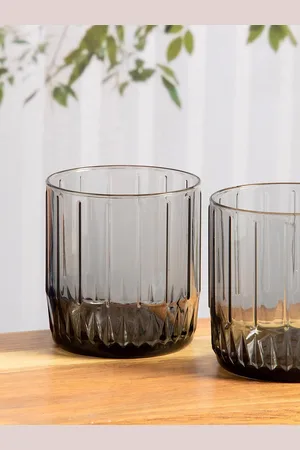 Pasabahce Set Of 6 Black Solid Glass Leia Tumbler 265 ML Each