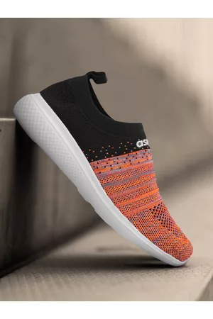 ASIAN Women Black & Peach Running Shoes