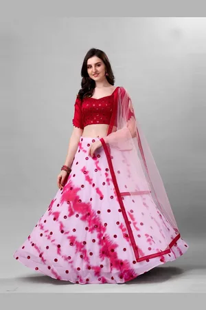Ethnic Yard Embroidered Semi-Stitched Lehenga & Unstitched Blouse With Dupatta