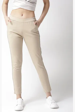 Xpose Women Beige Solid Skinny Fit Pure Cotton Jeggings