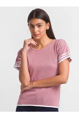 Globus Women Pink & parrot pink Pure Cotton T-shirt