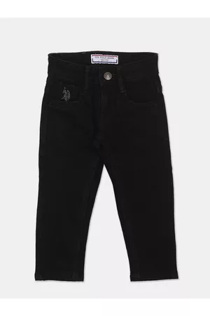 U.S. Polo Assn. Boys Black Slim Fit Low Distress Jeans