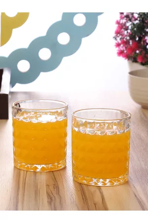 ceradeco Set Of 6 Transparent Solid Cassandra Shaped Juice Glasses