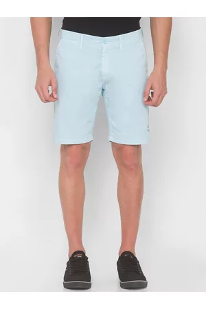 SPYKAR Men Blue Solid Relaxed Fit Shorts