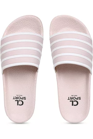 Carlton London Women Pink Striped Sliders
