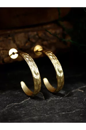 Berserk Women Gold-Toned Classic Half Hoop Earrings