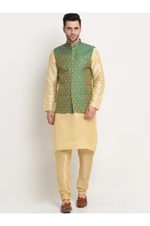 Kraft Men Paisley Kurta & Churidar With Nehru Jacket