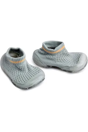 Baby Moo Infants Grey Textured Cotton Booties