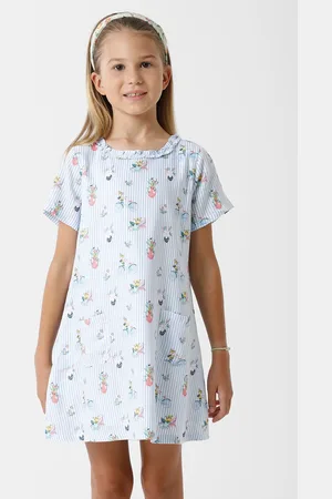 KATE & OSCAR Girl White Printed Satin A-Line Dress
