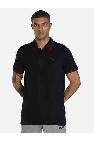 PUMA Men ESS Pique Tipping Polo Solid Cotton T-shirts