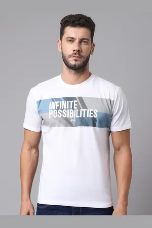 CANTABIL Men White Typography Printed T-shirt