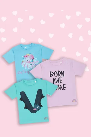 Tossido Kids Pack of 3 Typography Printed Pure Cotton T-shirt