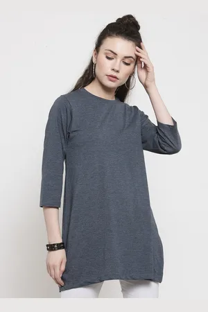 Kalt Women Blue Solid Tunic