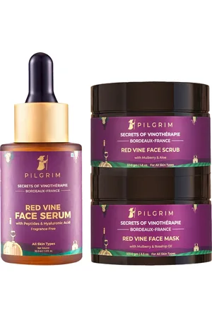 Pilgrim Gentle Exfoliation Kit with Hyaluronic Acid for Lightening & Brightening Skin(30ml + 50g + 100g)