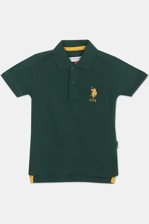 U.S. Polo Assn. U S Polo Assn Boys Green Polo Collar T-shirt