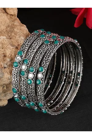 ANIKAS CREATION Set Of 4 Women Oxidised Bangle