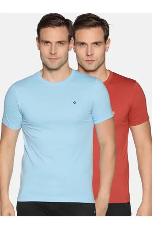 dollar Men Blue Solid Round Neck T-shirt
