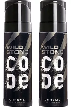 Wild Stone Men Set of 2 Long Lasting No Gas Code Chrome Body Deodorant - 150 ml Each