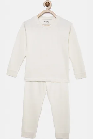 mackly Kids Off-White Solid Thermal Set