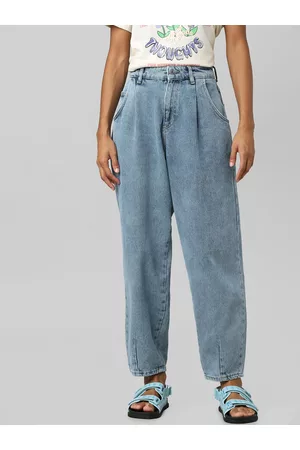 ONLY High-Rise Heavy Fade Relaxed Tapered Jeans