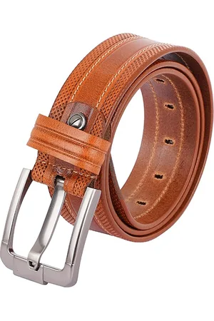 STYLE SHOES Men Striped Leather Belt