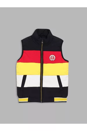 Blue Giraffe Boys Black & Red Colourblocked Padded Jacket