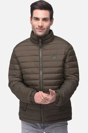 Woodland Men Olive Green Water Resistant Puffer Jacket
