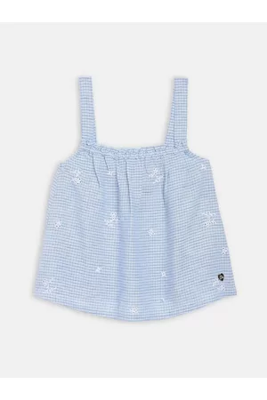 Blue Giraffe Blue Embellished Striped Top
