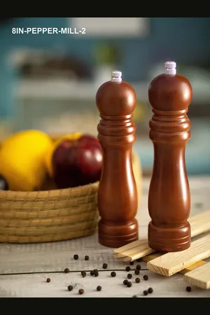 GOODHOMES Set of 2 Brown Dishwasher And Microwave Safe Wooden Salt and Pepper Grinder set