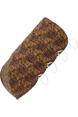 SOJANYA Unisex Pack of 4 Brown & Yellow Floral Print 3 Ply Reusable Outdoor Fashion Masks