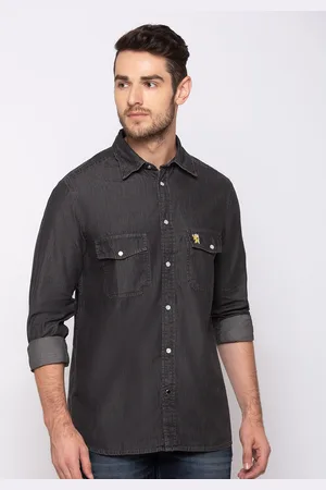 Giordano Men Black Solid Smart Slim Fit Casual Shirt