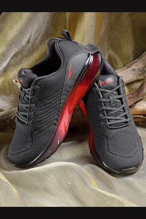 ASIAN Men Black & Red Mesh Running Non-Marking Shoes