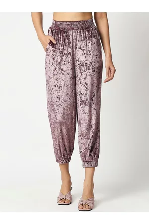 20Dresses Women Purple Printed My Style Statement Joggers Trousers