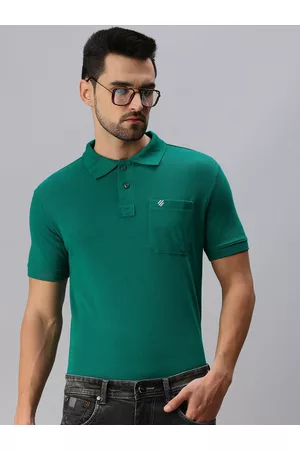 ONN Men Green Polo Collar T-shirt