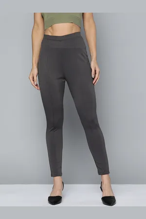 HERE&NOW Women Charcoal Grey Solid Treggings