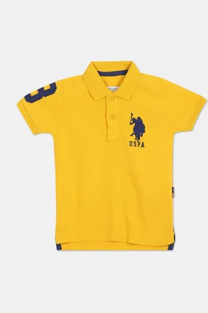 U.S. Polo Assn. U S Polo Assn Boys Yellow Polo Collar T-shirt
