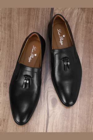 Louis Philippe Men Black Solid Slip-Ons