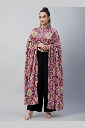 InWeave Women Red Printed Velvet Shawl