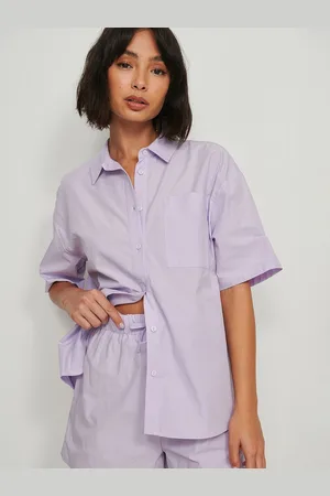 NA-KD Women Lavender Solid Organic Cotton Lounge Shorts