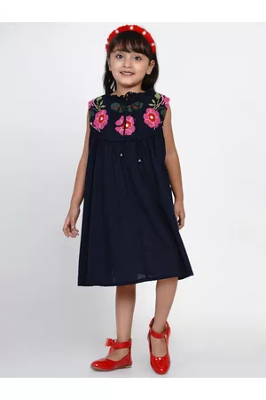Bhama Navy Blue & Pink Floral Dress