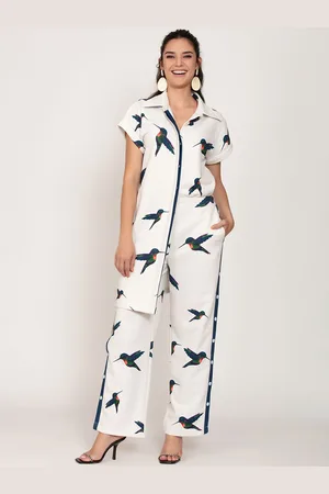 iki chic Women White & Black Printed Co-Ords